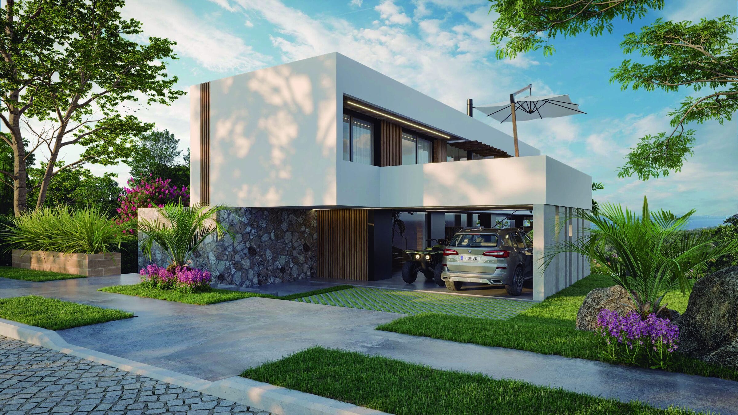 Render de una casa de referencia en Cumbres de San Bernardino